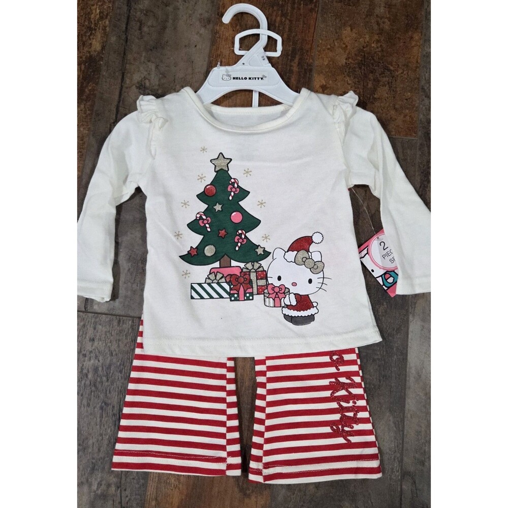 Hello Kitty 2 shirt and pants Christmas set 18 months NEW B9